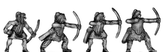 Tlingit warrior, slatted wooden armour and bow