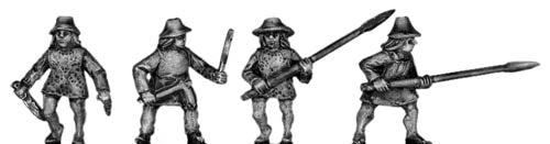 Tlingit warrior, seaskin/elk skin armour, conical hat and melee