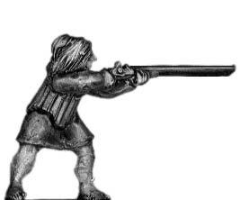 Tlingit warrior, slatted wooden armour and musket
