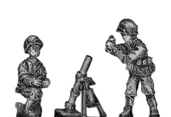 US Marine mortar team