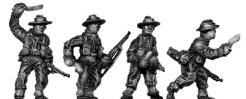 Gurkha infantry with No1 Mk4 rifle khukri drawn in slouch hat