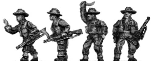 Gurkha infantry with No1 Mk3 rifle khukri drawn in slouch hat