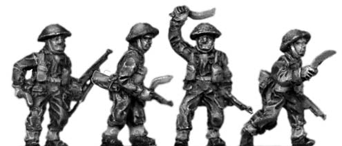 Gurkha infantry with No1 Mk4 rifle khukri drawn in helmet