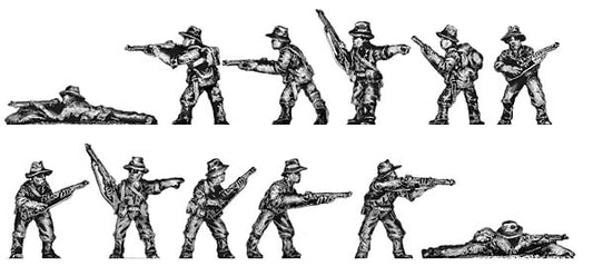 Pacific Australians with rifle in bush hat