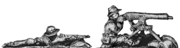 Pacific Australians, Vickers MMG and two crew, in bush hat