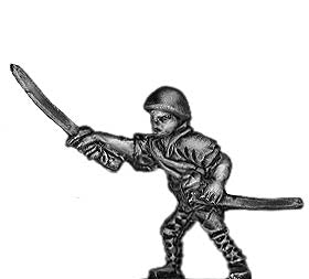 Japanese infantry officer in helmet advancing