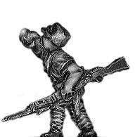 Japanase infantry bugler in kepi advancing