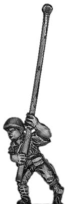 Japanese infantry standard bearer in helmet advancing