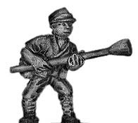 Japanese infantry with anti-tank weapon on pole, in kepi