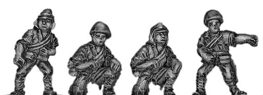 Japanese artillery crew, assorted head gear