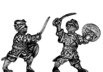 African sword and bucklerman, turban