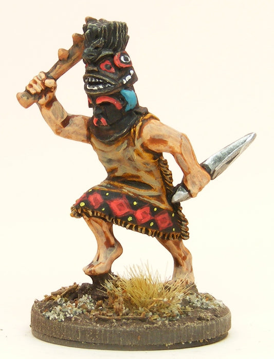 Tlingit with melee weapons