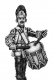  1761-78 Saxon Grenadier in Austrian bearskin, drummer, marching 