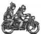  Bersaglieri on motorcycle with pillion passenger 